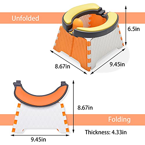 Travel Potty, DEMINE Foldable Toilet Trainer Baby Potty Seat with Splash Guard Portable Potty