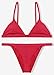 Jaci.Vela Women's Fashion Bikini Set Solid Color Two Piece Swimsuit,US4-6=Tag Size M,Red