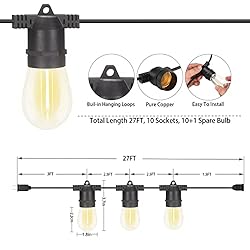 alitade S14 LED Outdoor String Lights, Shatterproof