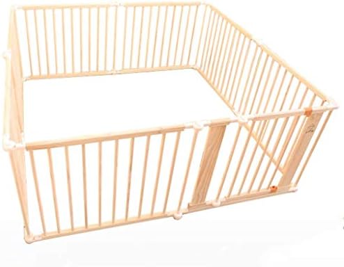 PNFP Extra Tall Large Wooden Toddler Fench with Door, Nursery Kids Safety Play Pen for Home Outdoor, 69cm Height (Size : 145×145×69cm)