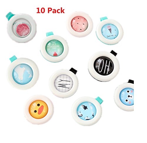 mbodm Mosquito Repellent Buckle Outdoor and Indoor Natural Plant Ingredients Insert Repellent Clip for Kids & Adults (10 Pack) (Random to send)