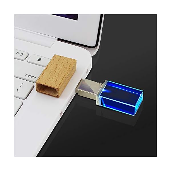 USB-Speicherstick, 32 GB, kristallklar, mit LED-Leuchte, schnelles Speicherstick, für Mädchen (USB 2.0) (32 GB… – Bild 7