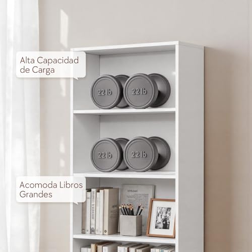 OSLIFE 200cm Librero Organizador Elevado, Mueble Organizador de Madera,6 Repisas Abiertas, Ahorra Espacio,Estantes,Repisas de Madera,Librero Minimalista para Dormitorio,Sala,Oficina,Cocina (Blanco)