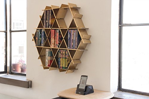 Modern Floating shelves, book shelf made of Cardboard, bookcase, wall shelf, Ruche shelving unit medium- chrome finish