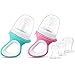 2 Pack Fresh Fruit Silicone Nipple Teething Toy-Fresh Fruit Feeder for kids Bonus 3 Pcs Replacement Silicone Pouches