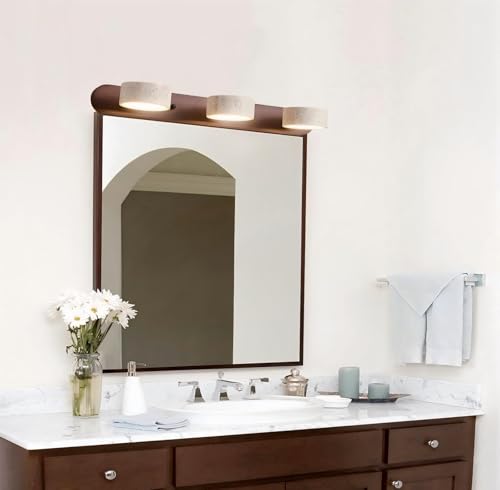 Lámpara de pared LED estilo asombro japonés Wabi-Sabi con pantalla de piedra natural,Aplique vintage giratorio,Lampara de pared espejo de baño,iluminación para cocina,comedor,tocador (A, 3 cabezas)