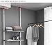 ALLZONE Bathroom Organizer, Over The Toilet Storage Rack, Over The Washer Shelf for Laundry Room (White/Grey, 4-Tier)