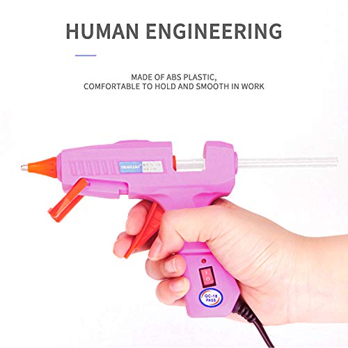 Hot Glue Gun,30W High Temp Heavy Duty Hot Melt Glue Gun Kit with 30pcs Glue Sticks(7.2'' x 0.27") for DIY Projects, Arts and Crafts, Home Quick Repairs & Sealing, Artistic Creation (Pink)