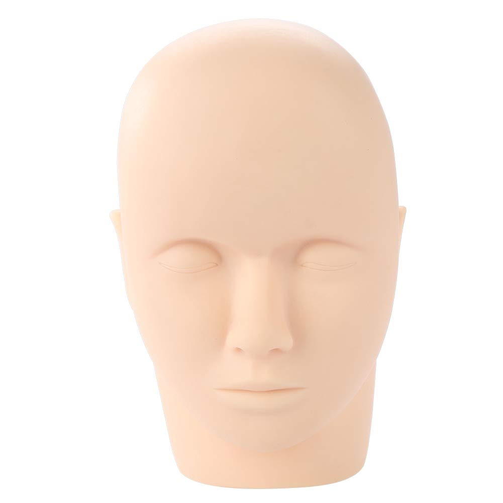 Eyelashes Practice Head, Manikin Cosmetology Mannequin Doll Face Head Eyelashes, Soft Rubber Eyelash Graft Makeup Massage Practice Training Fake Headform Mannequin