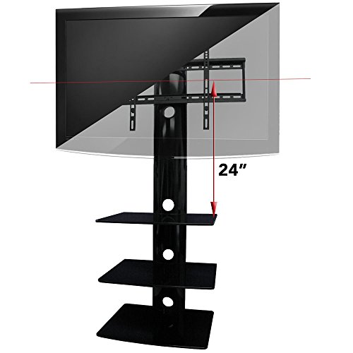 Aeon Stands and Mounts Swiveling TV Wall Mount with Three Shelves