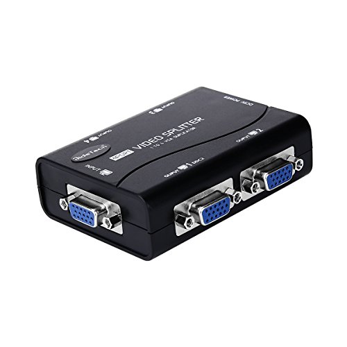 VGA Splitter 4 Port 1 in 4 Out USB Powered Support 1920X1400 Resolution 250MHz Bandwidth for Screen Duplication