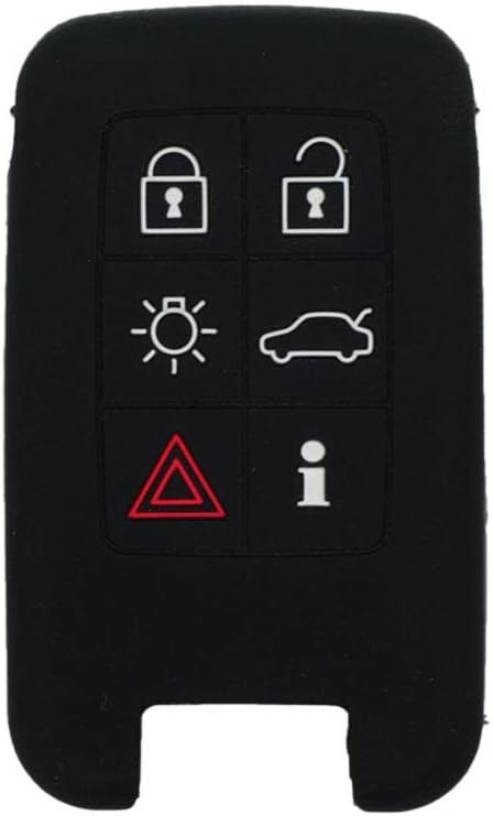 BROVACS Silicone Cover Protector Case Holder Skin Jacket Compatible with VOLVO 6 Button Smart Remote Key Fob CV4782 Black