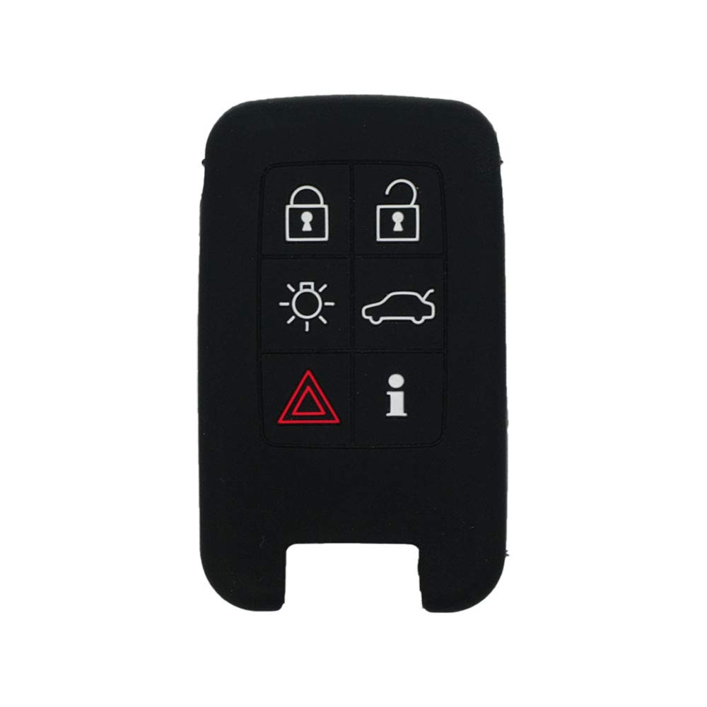 BROVACS Silicone Cover Protector Case Holder Skin Jacket Compatible with VOLVO 6 Button Smart Remote Key Fob CV4782 Black