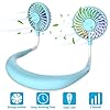 Portable-Neck-Fan-Handsfree-Mini-USB-Neck-Fan-Rechargeable-Wearable-Neckband-Fan-Desk-Fan-Necklace-Fan-with-Dual-Wind-Head-3-Speeds-LED-Light-for-Traveling-Sport-Outdoor-Camping-Office-Blue Portable Neck Fan, Handsfree Mini USB Neck Fan Rechargeable Wearable Neckband Fan, Desk Fan, Necklace Fan with Dual Wind…