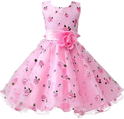 Berngi Baby Girls Birthday Dresses Floral Flower Wedding Princess Party Pageant Formal Dress Kids Cotton Evening Gowns