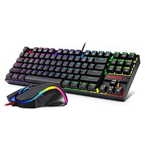 Redragon K552-RGB-BA Mechanical Gaming Keyboard and Mouse Combo Wired RGB LED Backlit 60% with Arrow Key Keyboard & 7200…