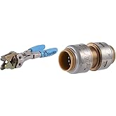 SharkBite 3/8 Inch to 1 Inch Pro Push to Connect Disconnect Tool, PEX Pipe, Copper, CPVC, PE-RT, HDPE, PROD3810 & Max 1/2 Inc