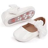 Miamooi Infant Baby Girls Wedding Dress Shoes Bow Ballet Princess Mary Jane Flats Toddler First Walkers Sneaker Newborn Crib Baptism Shoes