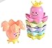 YANSION Bath Toys for Toddlers Kids Boys Girls Waterfall Octopus Stacking Cups Bathtub Toys for 1 Year Old & Up Fun Nesting Sea Ocean Animals for Swimming Pool Beach Sand 6 Pieces