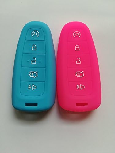 TCKEY 2pcs Fob Remote Key Case Cover Holder Sleeve Keyless for Ford C-Max Edge Escape Expedition Explorer Flex Focus Taurus 164-R8092 M3N5WY8609