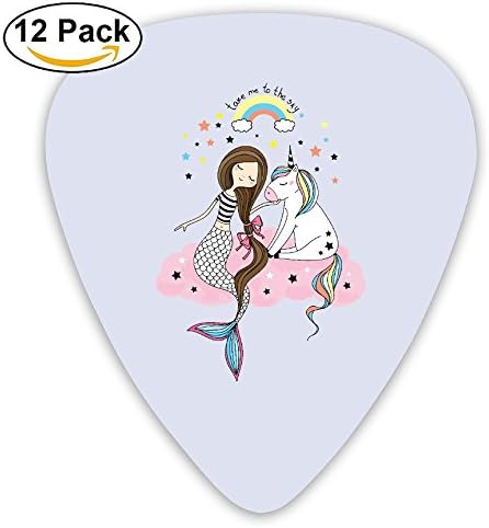 LLGUITAR Fancy Tale Guitar Picks 12pack Celluloid Plectrum Custom 0.46mm/0.71mm/0.96mm For Electric Acoustic Guitars Bass Best Stocking Stuffer Gifts For Kids Teens Adults