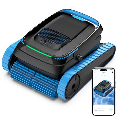 BOTLIFE Robotic Pool Cleaner, 5000 GPH Powerful Suction, Cordless Robotic Pool Vacuum for Inground/Above Ground Pools, Smart Navigation & App Control, 150μm Fine Filter for Wall/Floor/Waterline