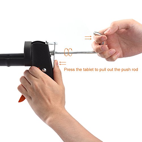 TOOLTOO Classic 12.5'' Semi-circle Caulking Gun Smooth Round Rod Cradle Frame Gun Cartridge Gun Sealant Gun with Anti-skid Grip