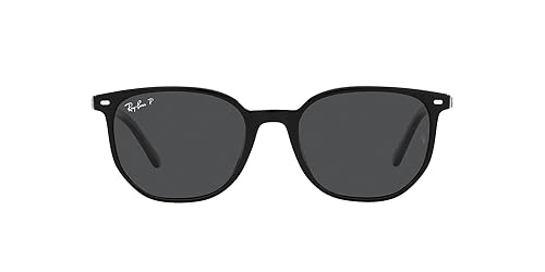 Ray-Ban RB2197 Elliot Square Sunglasses, Black/Polarized Black, 52