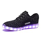 LeoVera Men Women USB Charging LED Light Shoes Flashing Sneakers LVHYZ16-Black-38