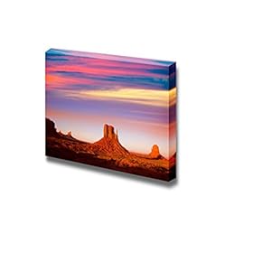 Beautiful Scenery Landscape Monument Valley West Mitten and Merrick Butte Sunset Utah - Canvas Art Wall Art - 12" x 18"