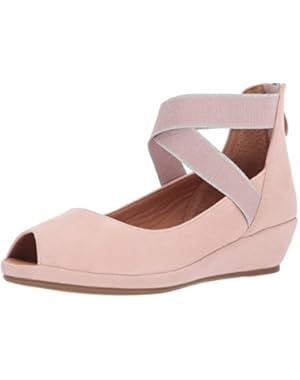 Women's Lisa Peep Toe Demi Wedge with Elastic Straps Pump