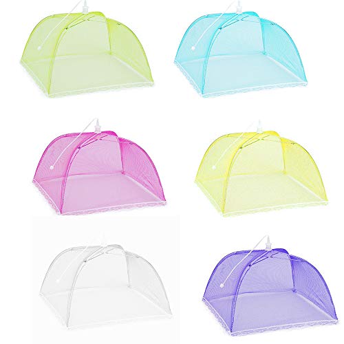 Gotian Set 6 Large Pop-Up Mesh Screen Protect Food Cover Tent Dome Net Umbrella Picnic, Helps to Keep Flies, Mosquitoes, Bees away, Food Cover, Net Cover