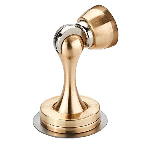 SCPAMA Magnetic Door Stopper Doorstop Catch Holder Zinc Alloy Floor or Wall Mount Gold