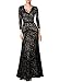 Miusol Women's Floral Lace 2/3 Sleeves Long Bridesmaid Maxi Dress