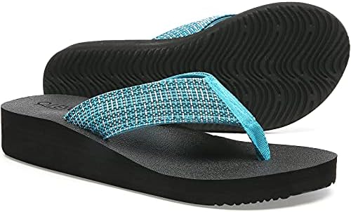 QLEYO Women's Platform Flip Flop with Arch Support, Comfortable Yoga Mat  Wedge Flip-Flops, Athletic Walking Thong Slippers for Vacation/Shopping  Mall/Wandering/Gathering, W2-lake Blue, 6 price in UAE | Amazon UAE |  kanbkam