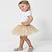 GOODTECK Newborn Infant Baby Professional 3 Layers Sequin Tutu Tulle Skirt (3-8 Years, Gold)