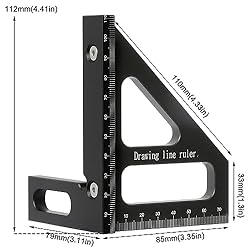 KETIPED Metric 3D Multi-Angle Measuring Ruler,45/90