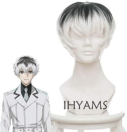 Amazon Co Jp アニメ東京喰種トーキョーグールre金木研佐々木ハイゼブラックホワイトミックスショート人工毛コスプレコスチュームウィッグ ウィッグキャップ ビューティー