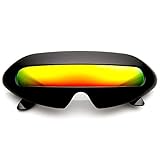 zeroUV - Futuristic Shield Single Lens Oval Party Novelty Cyclops Costume Wrap Sunglasses