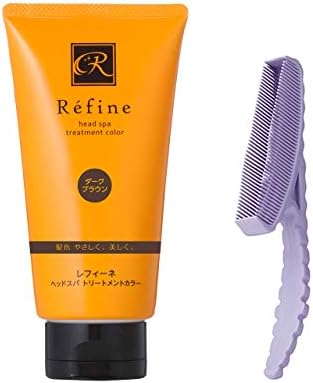 白髪染め レフィーネ ヘアカラー 髪色戻し カラートリートメント 新品 140g 専用コーム セット ブラウン ブラック 白髪 女性用 上質 トリートメントカラー 男性用 ヘッドスパ 第2世代 色混ぜ ダークブラウン Amazon限定セット
