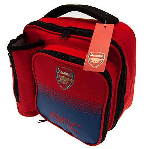 Arsenal FC Fade Lunch Bag Features Team Colors and Crest Zipped