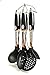 Kitchen Utensils Cooking Set By CookawareTM Includes 7 Pieces Non-stick Cookware Gadgets - Soup Ladle, Skimmer, Slotted Spoon, Slotted Turner, Spoon, Pasta Fork & Whisk Stainless Steel Stand