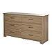 South Shore Fusion 6-Drawer Double Dresser, Rustic Oak
