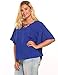 zeagoo Plus Size Women's Loose Casual Blouse Cross Strap Chiffon T-Shirt, Champlain Color, 3X