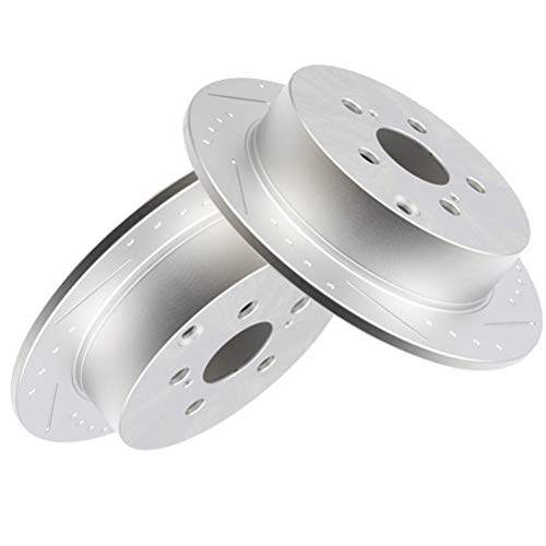 SCITOO 2pcs Rear Slotted Brake Rotors Brakes Kit