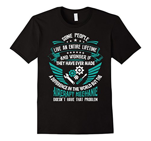 Mens the aircraft mechanic t shirt xl black