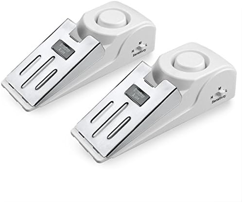 EMDMAK Door Stop Alarm with 120DB Siren Door Stopper for Home &amp; Travel (White) (Pack of 2 (Upgraded))