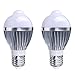 KINGSO Motion Sensor Light Bulb E27 5w Bulb with Motion Sensor PIR Warm White 85-265V(2 pack)