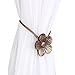 CHICTIE 1 Pair Vintage Flower Hand Carved Magnetic Tiebacks Ropes Curtain Drapery Holdbacks Artistic Room Décor for Girls Cafe Bistro (Vintage Brown)