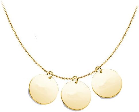 Personalized Names/Words/Date Engraved 18K Gold Plated Discs Chokers Custom Monogram Pendant Love Necklace Gift For Family Friends Valentines (3 Gold Color Disc)